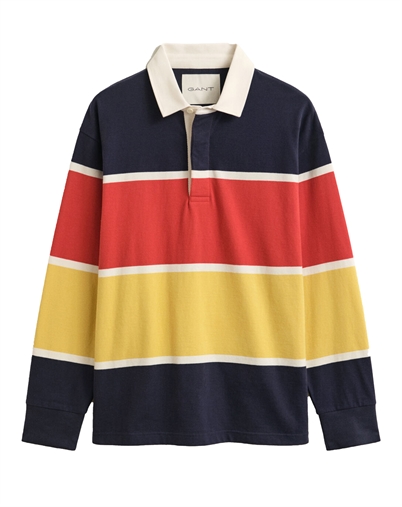 Gant - Striped Rugger Polo - Evening Blue